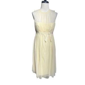 Vera Wang Maids Bridesmaid Cream Colored Sleeveless Tulle Dress Size 6